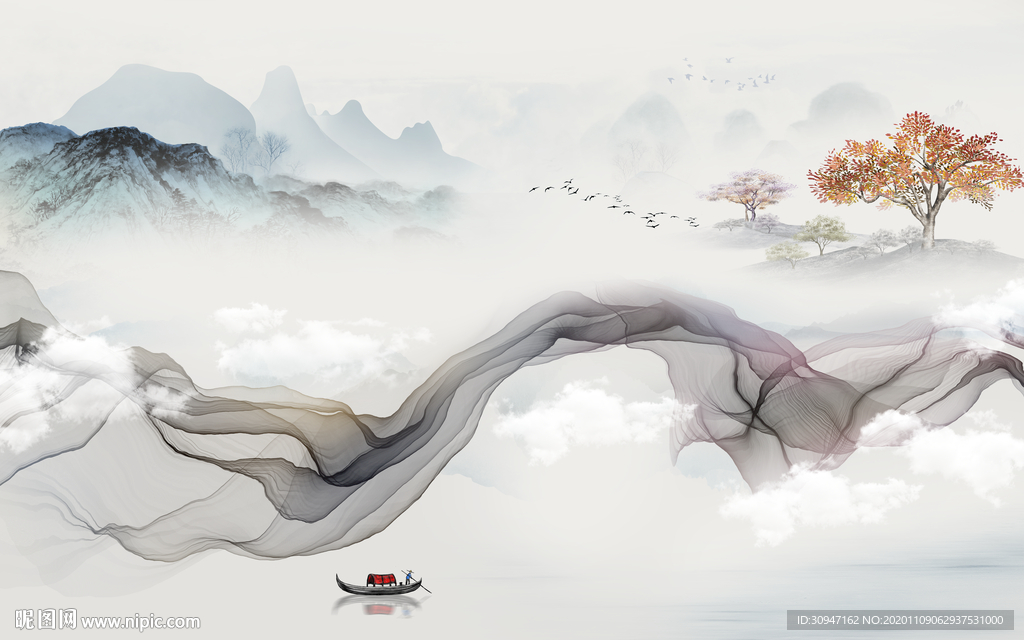 高清 新款新山水画 TIF分层