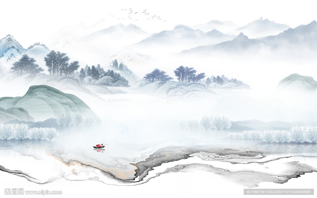 意境 背景山水画 TIF分层