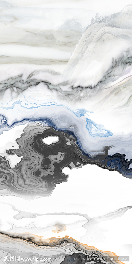 抽象高端玄关山水 TIF分层