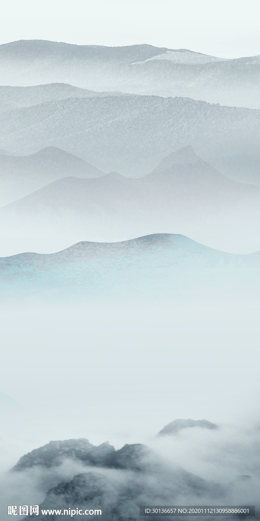 简约高端玄关山水 TIF分层