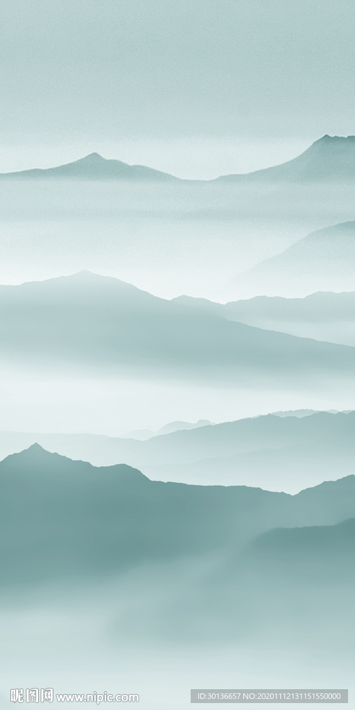 意境高端玄关山水 TIF分层