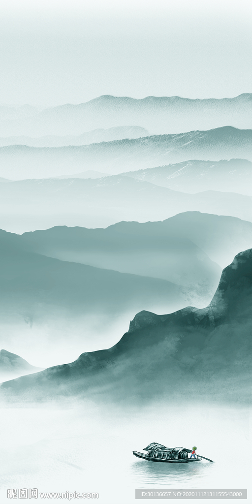 爆款新款玄关山水 TIF分层