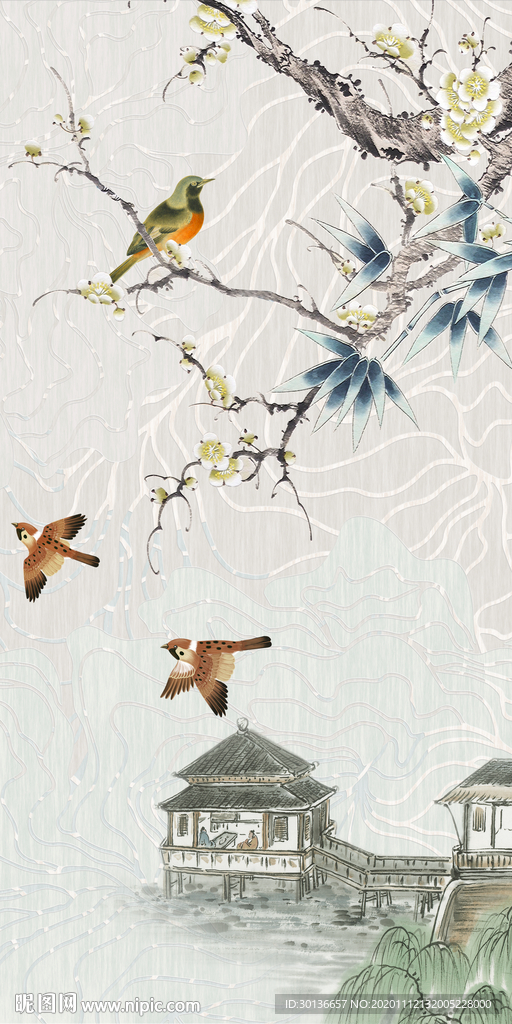 新款新品玄关山水 TIF分层