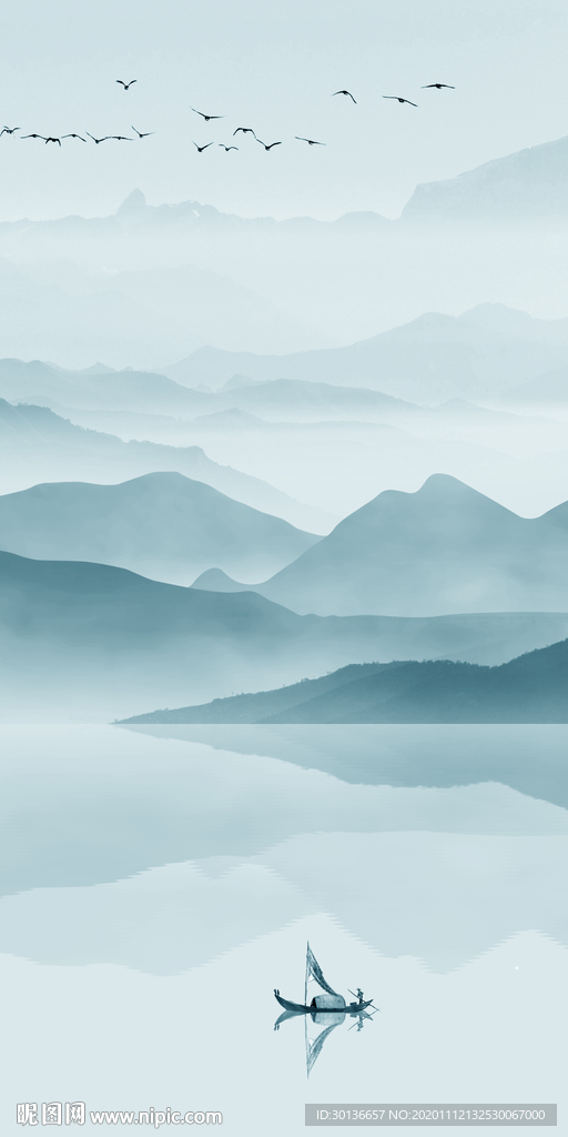 别墅高端玄关山水 TIF分层