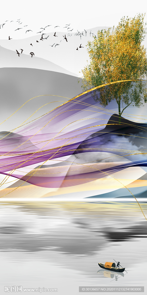 新品大气玄关山水 TIF分层