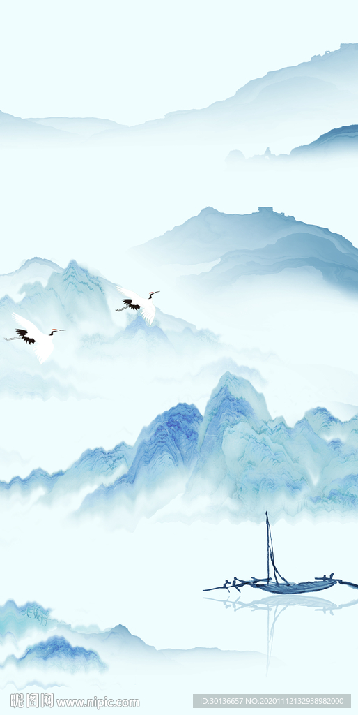 爆款 大气玄关山水 TIF分层