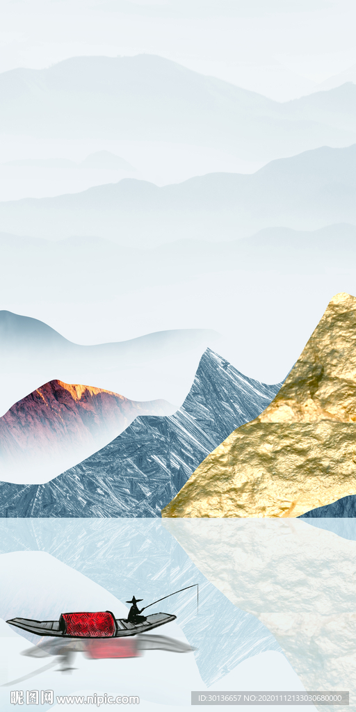 奢华大气玄关画 tif分层