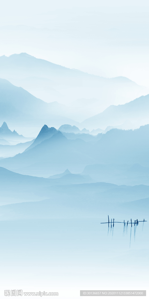 最新大气玄关山水 TIF分层