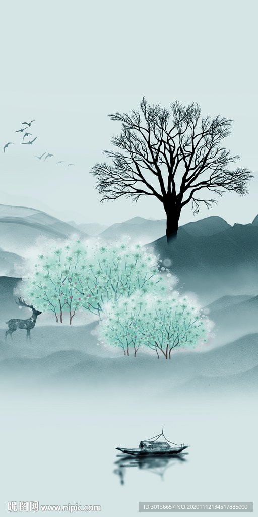 新品新款玄关山水 TIF分层