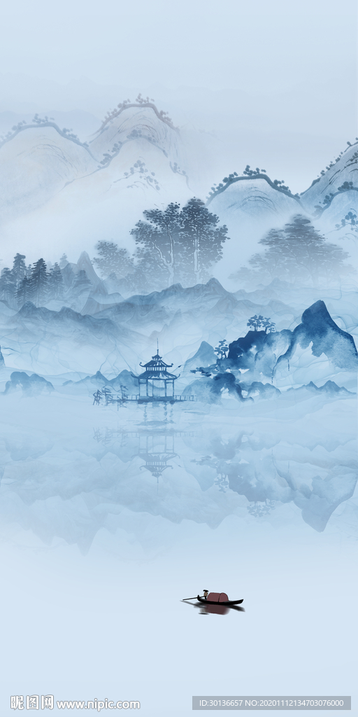 别墅新款玄关山水 TIF分层