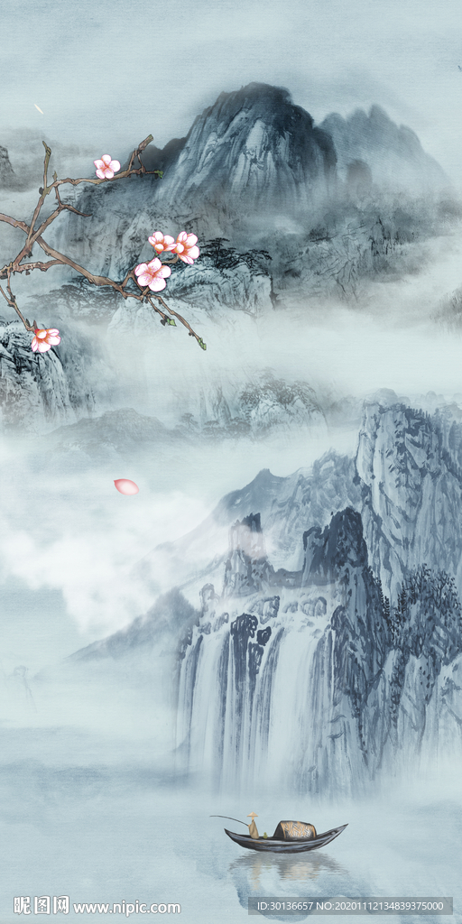 大卖新款玄关山水 TIF分层