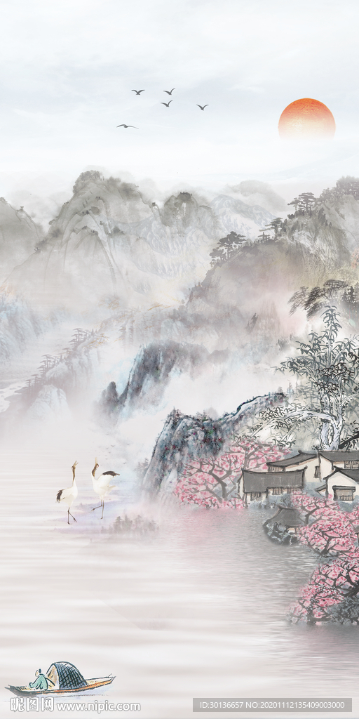 江南 新款玄关山水 TIF分层