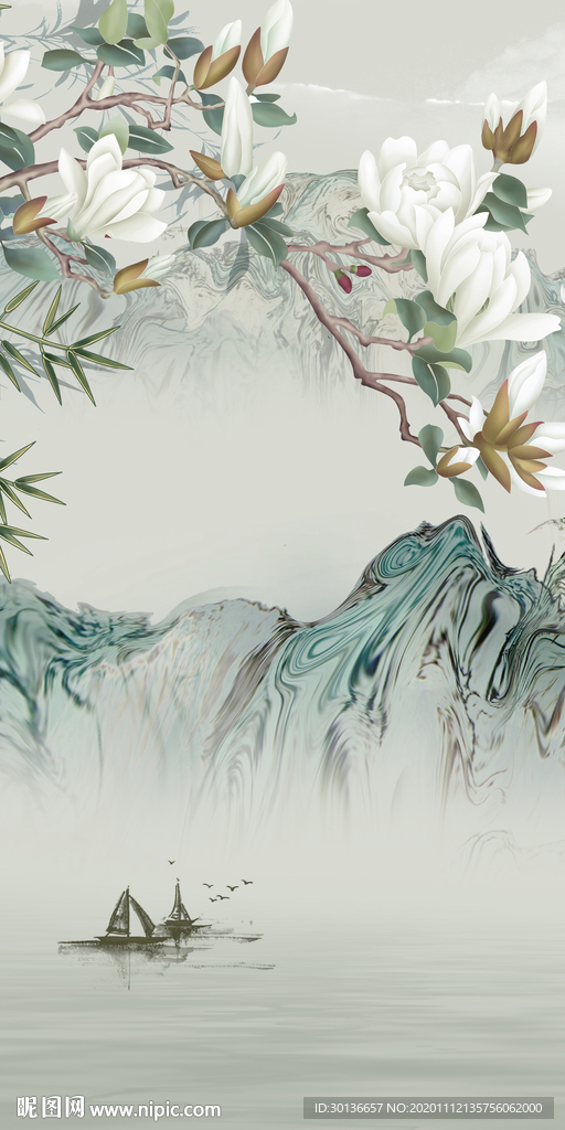 高端大气玄关画 tif分层