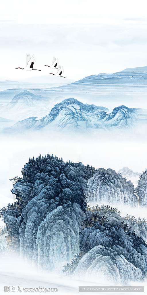 别墅大气玄关画 tif分层