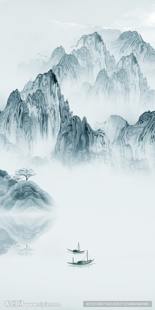 意境大气玄关画 tif分层