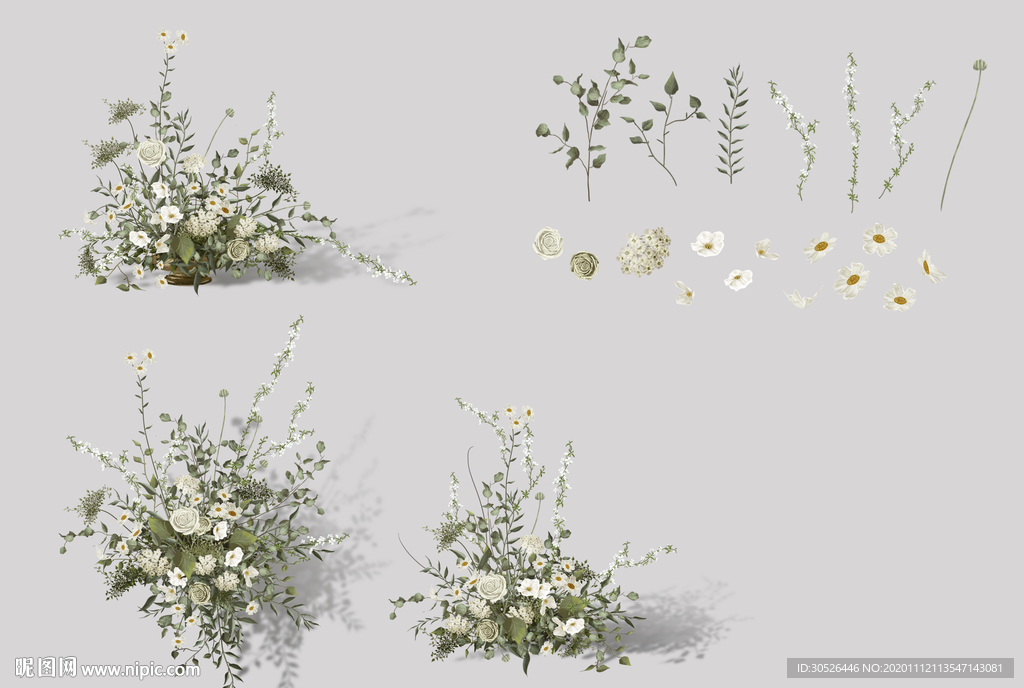 白绿色婚礼花艺