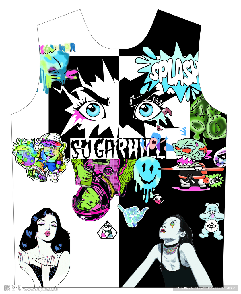 大牌 卡通 数码印花