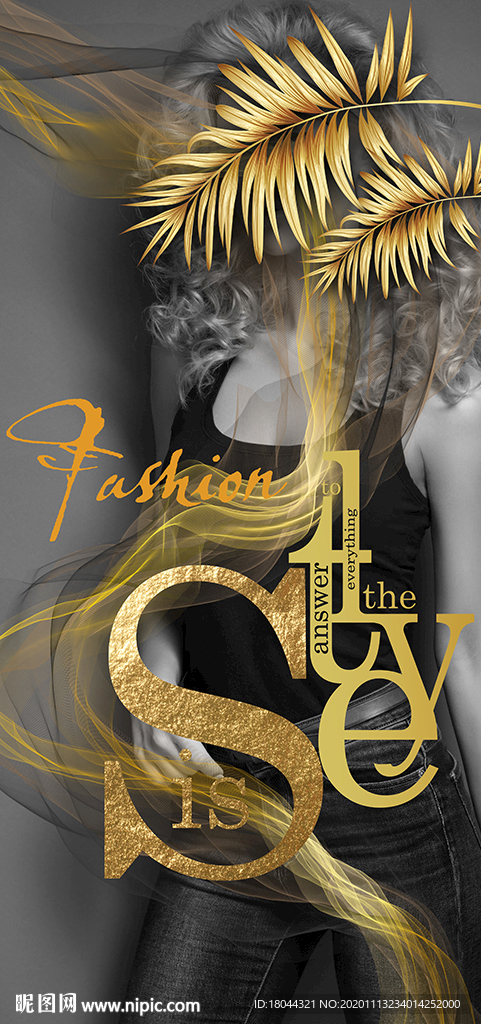 轻奢个性英文美女装饰画玄关