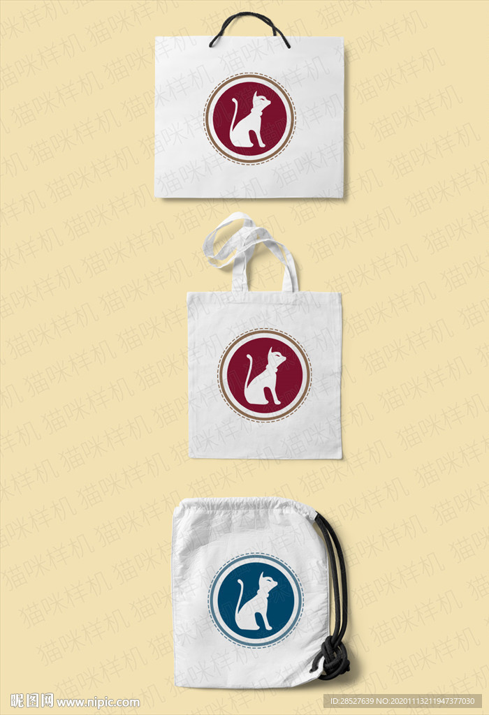 品牌logo手提袋纸袋样机