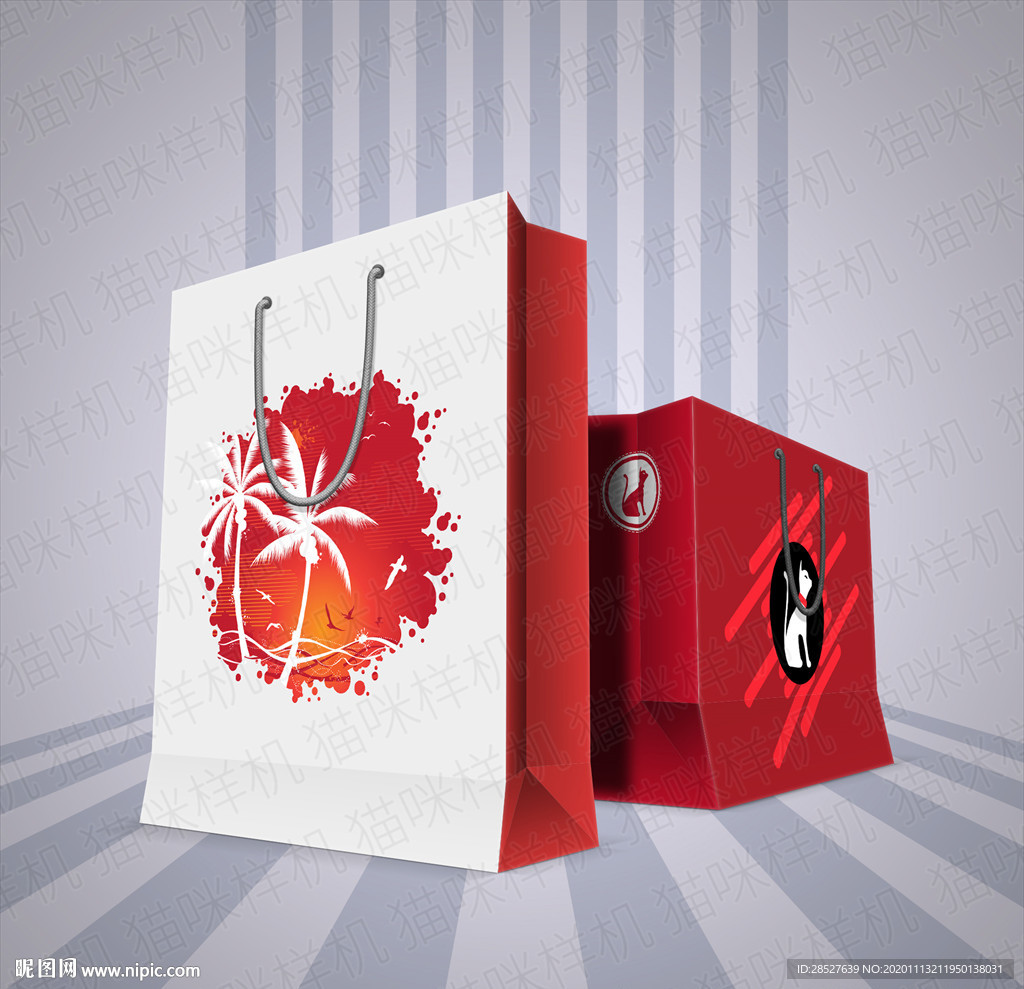 品牌logo手提袋纸袋样机