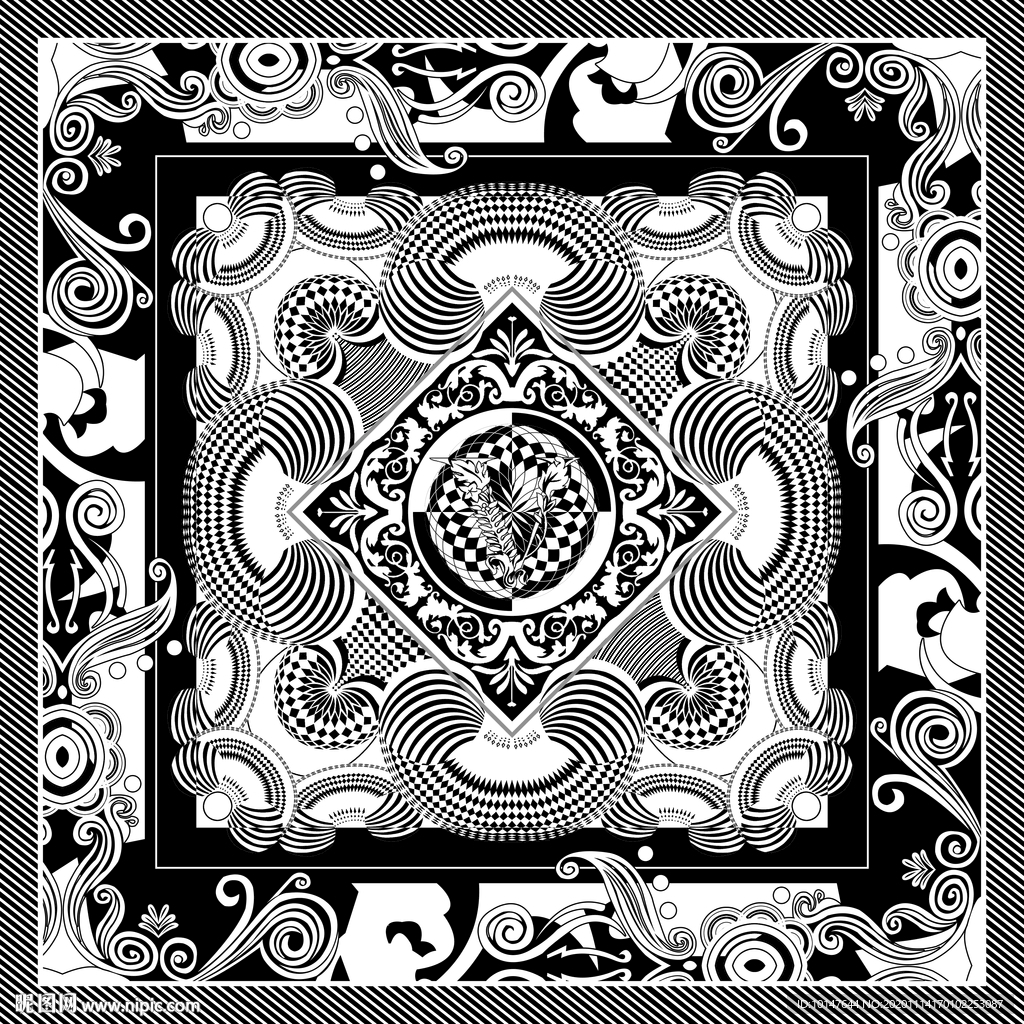 范，方巾几何图