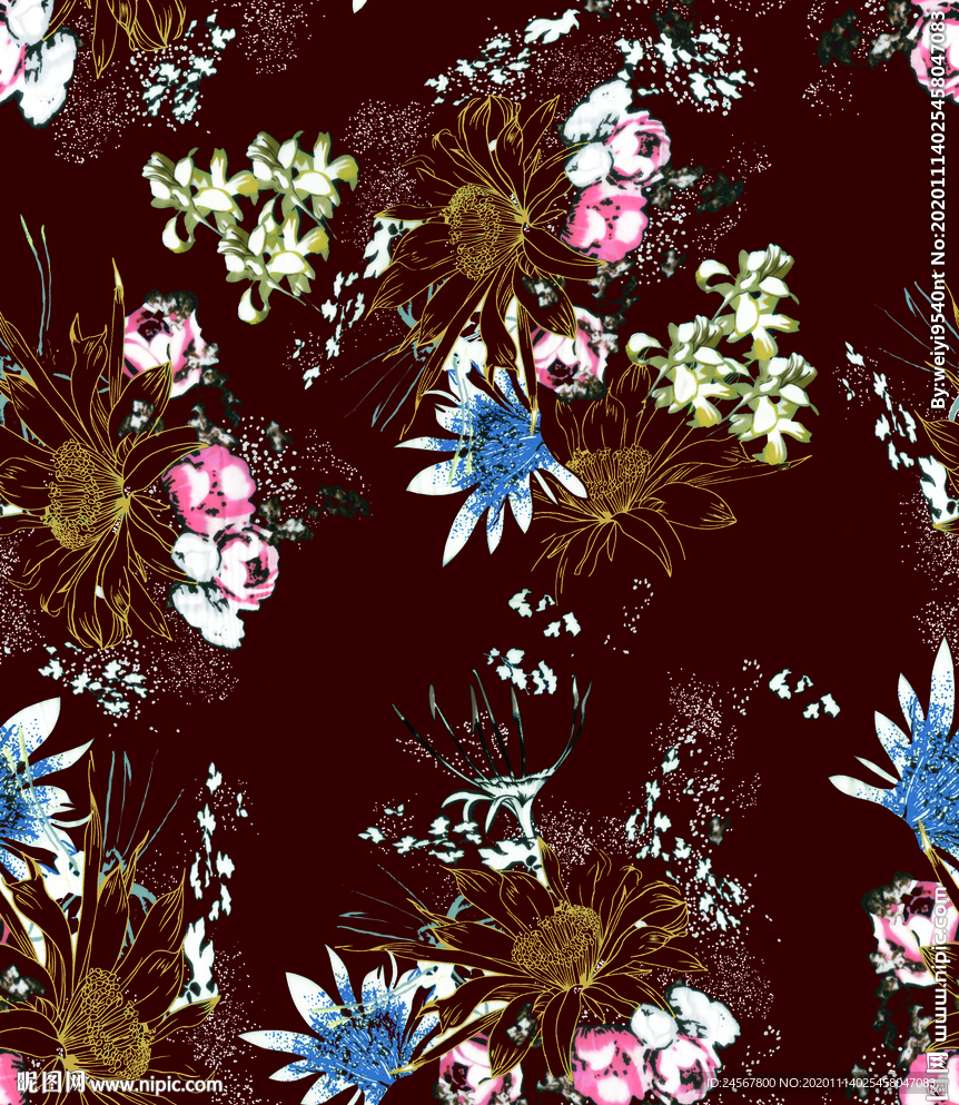 大牌 方巾 花卉 花朵 菊花