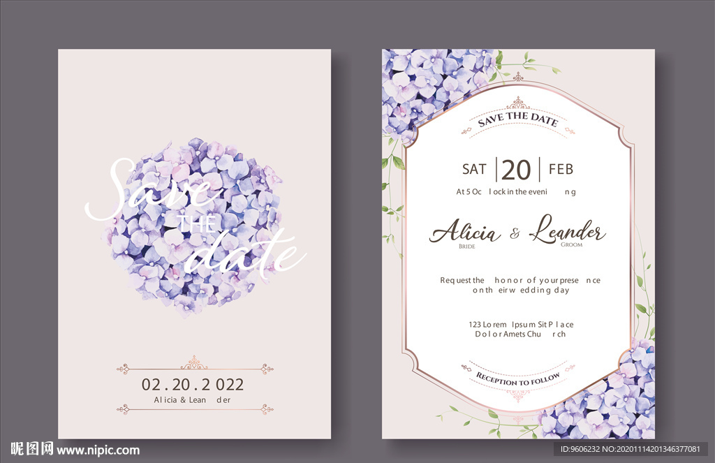 婚礼海报LOGO迎宾牌水牌请柬