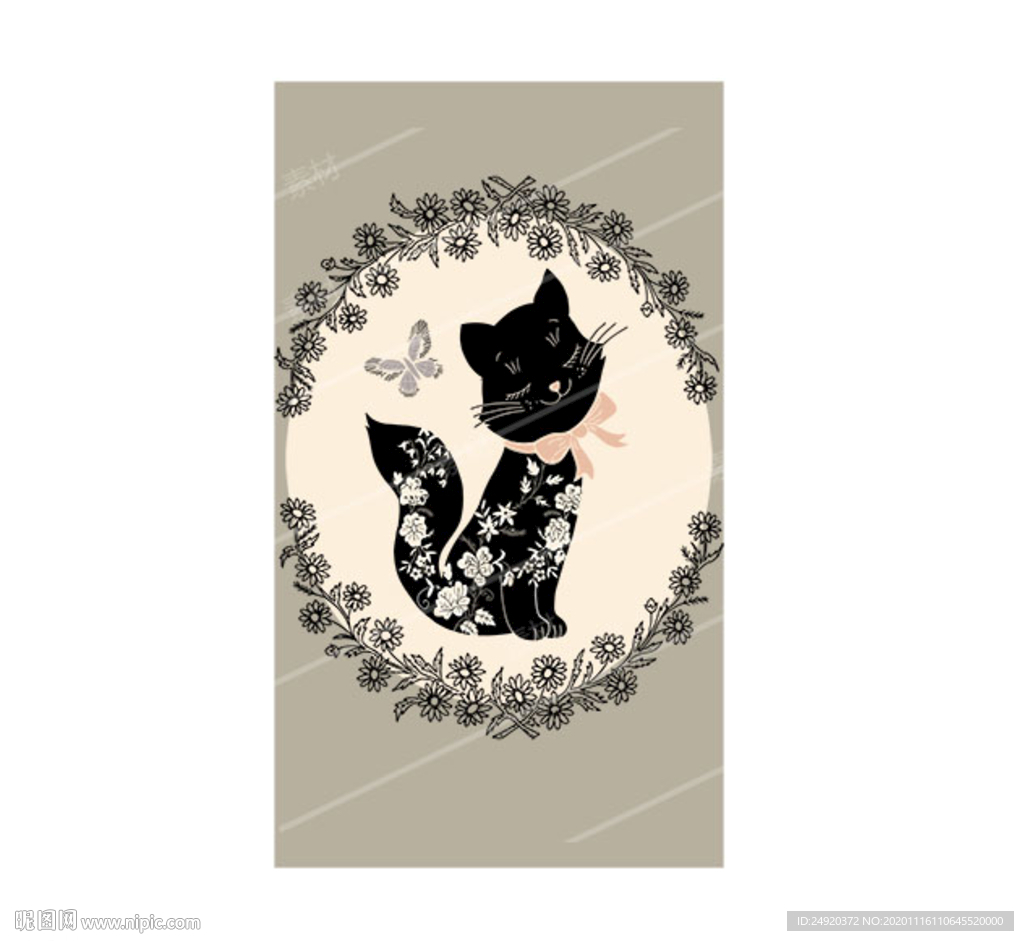 蕾丝碎花猫手机壳