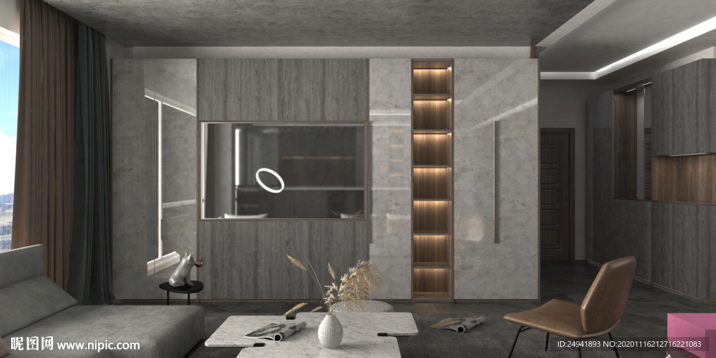 全屋定制轻奢现代板式家具客厅