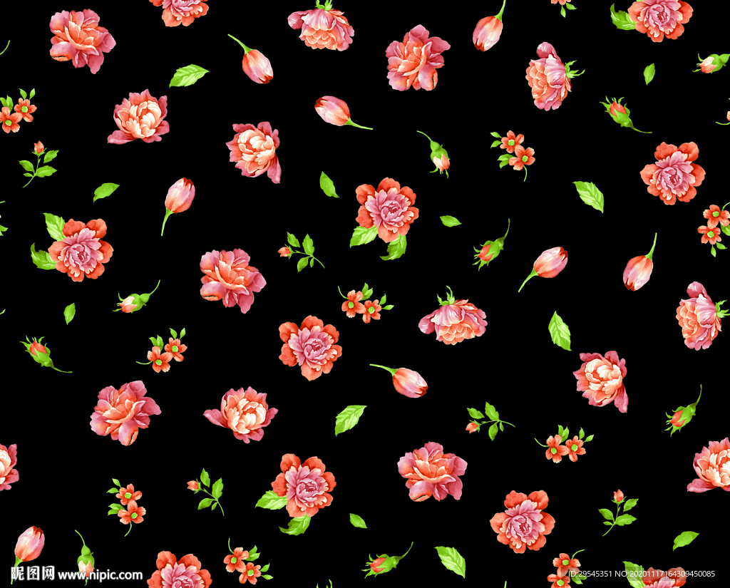 热带花 数码印花 手绘花 大牌