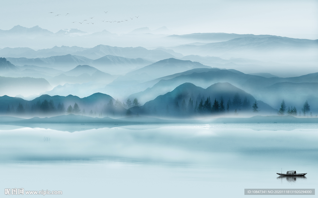 意境高端山水画 TIF分层