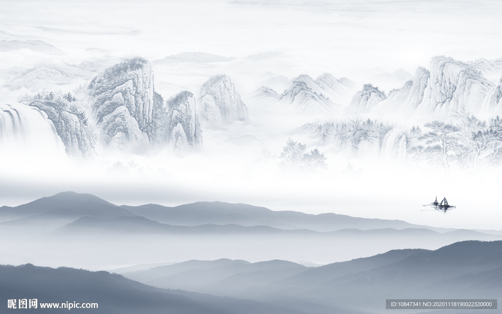 意境高端山水画 TIF分层