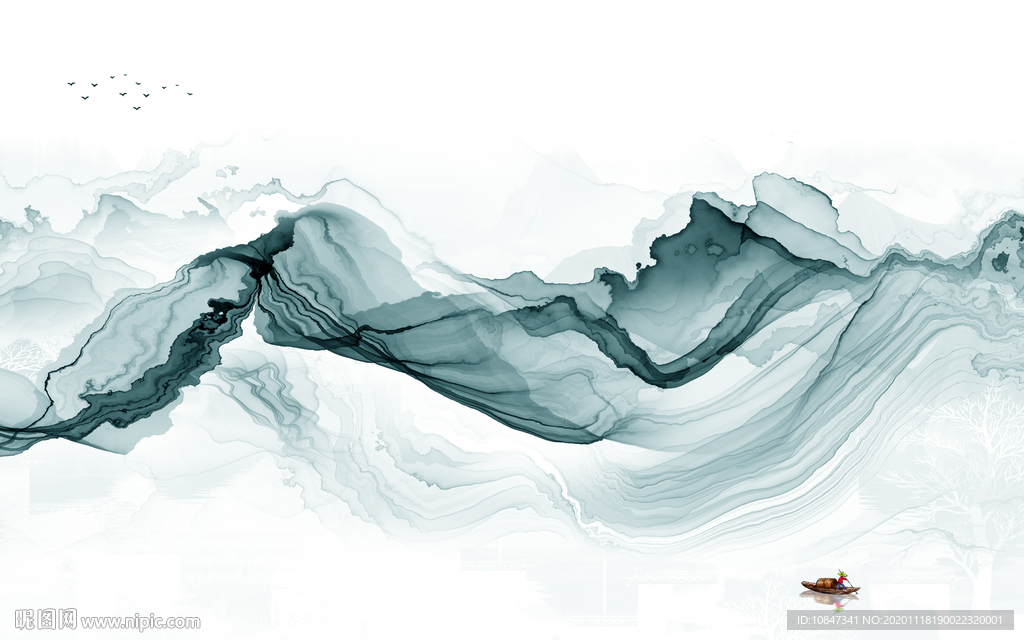 抽象高端山水画 TIF分层