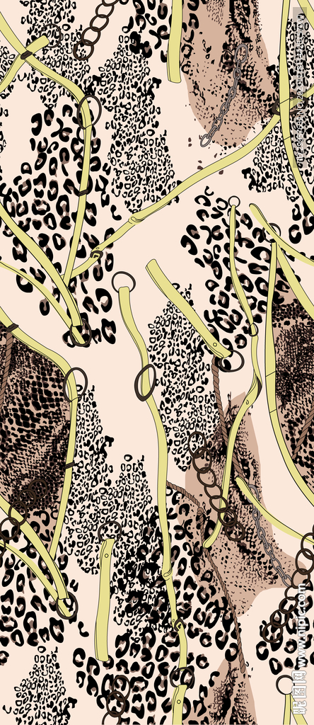 大牌 链条 豹纹