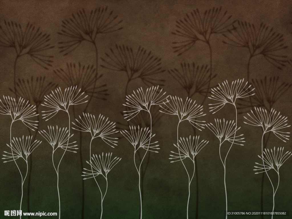 欧式复古树叶暗纹底纹个性树叶