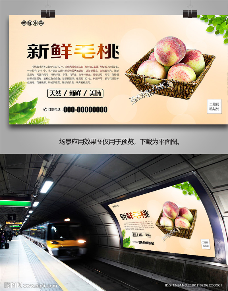 毛桃灯箱展板易拉宝挂画单页海报