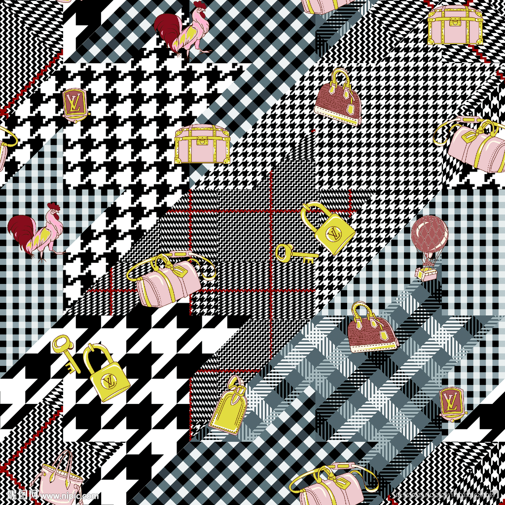 呢料格子锁钥匙