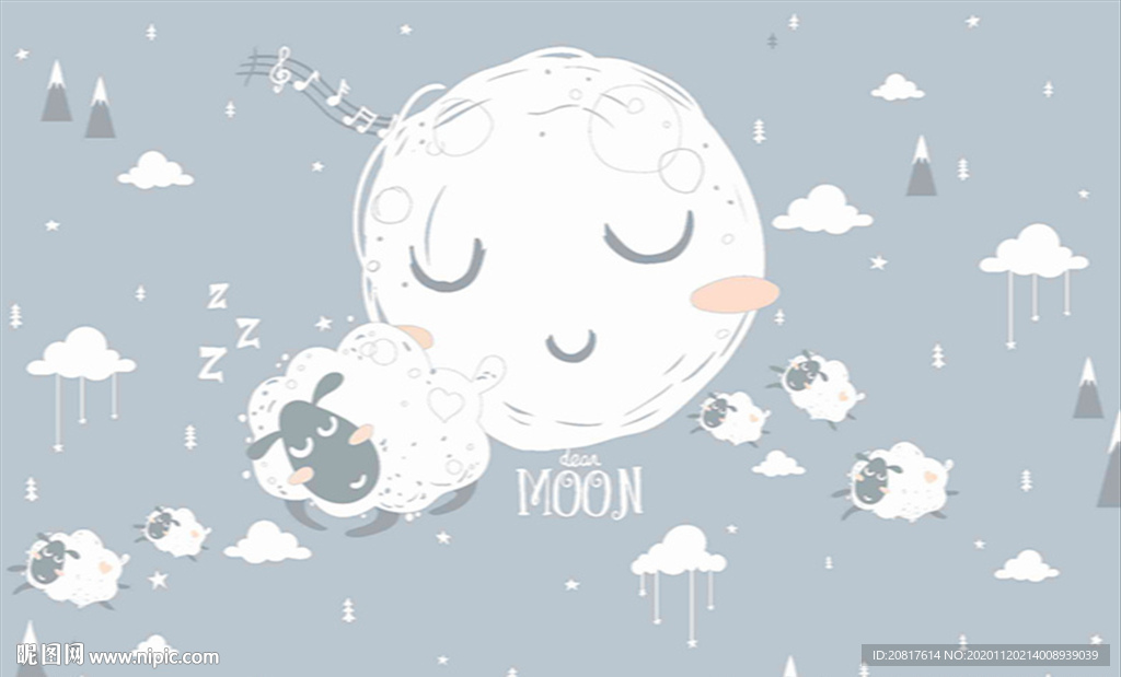 月亮绵羊晚安