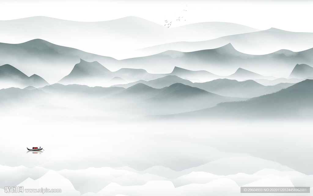 最新客厅大气山水 tif分层