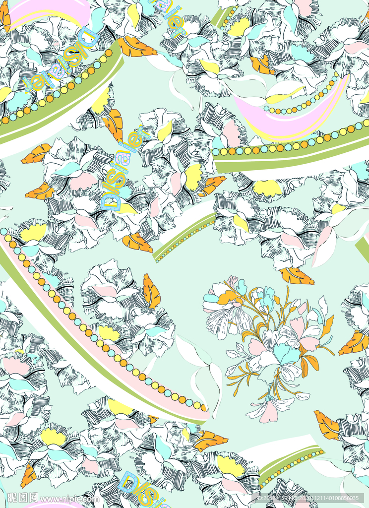 花型 花朵 花紋  数码印花