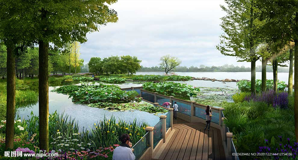 生态河道 景观效果图