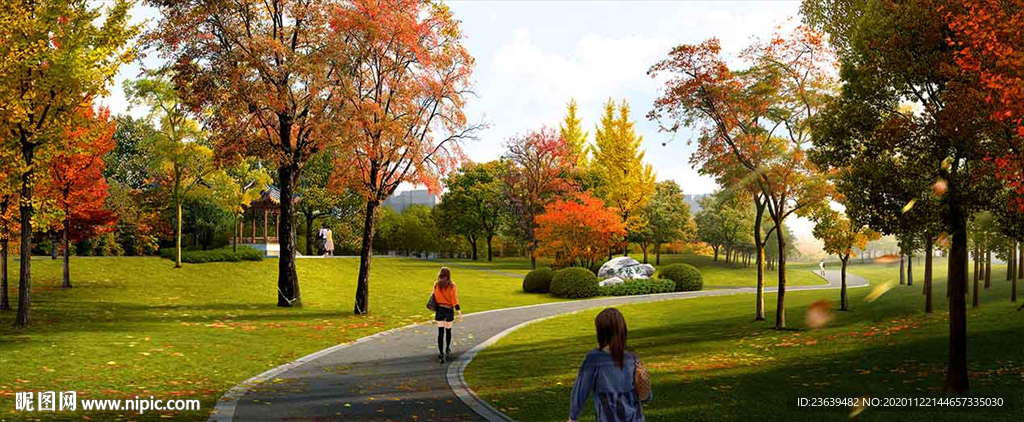 城市公园绿地 效果图