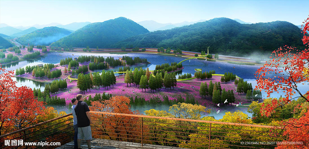 生态湿地公园设计效果图