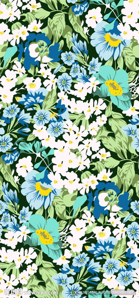 服装 叶子 花朵 白花 循环花