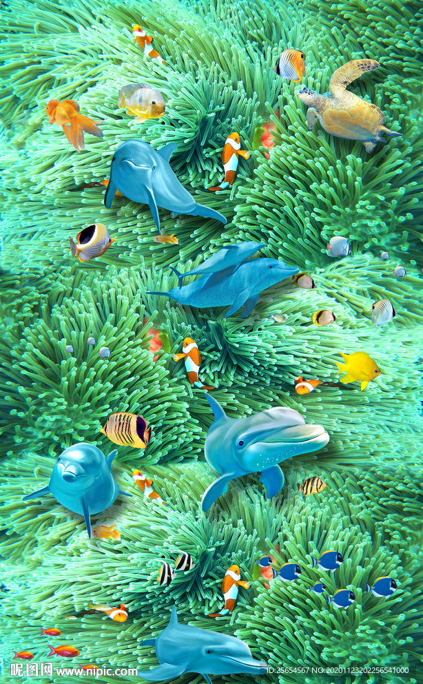 海洋世界客厅浴室3D地板地画