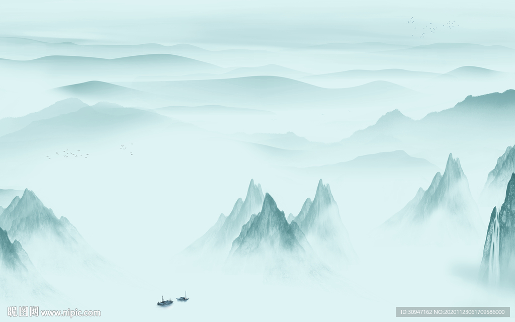 新中式意境新山水 TIF分层