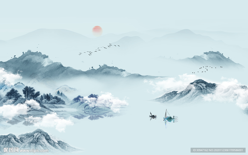 大气意境新山水 TIF分层