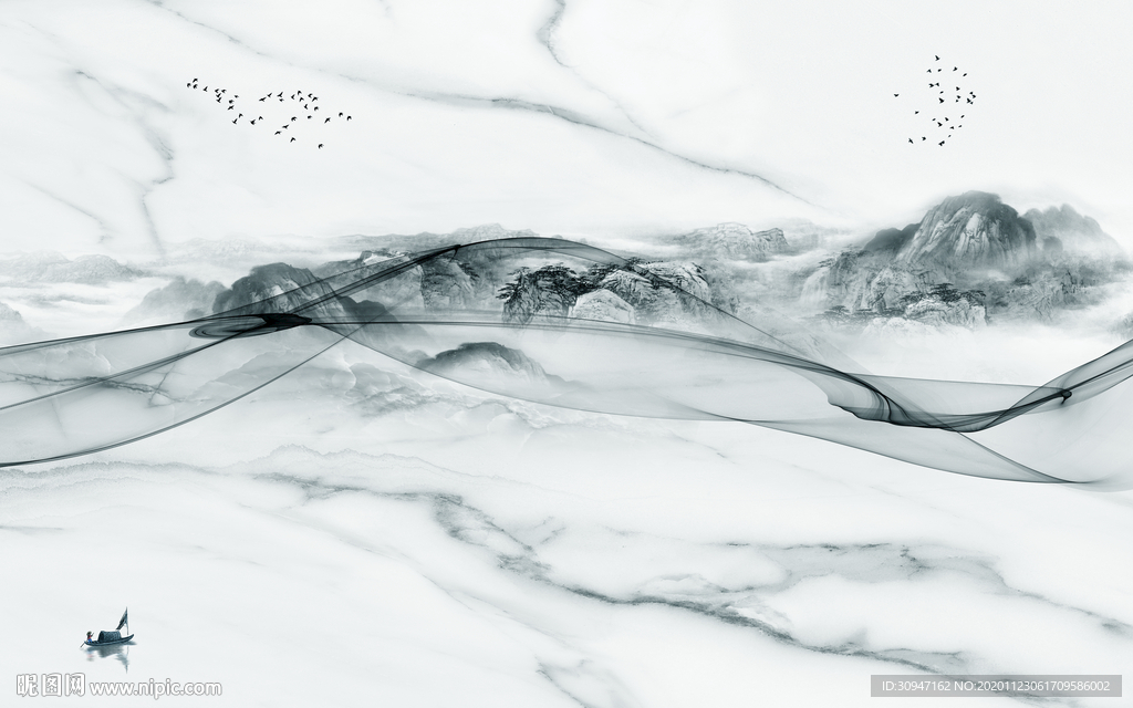 线条意境新山水 TIF分层