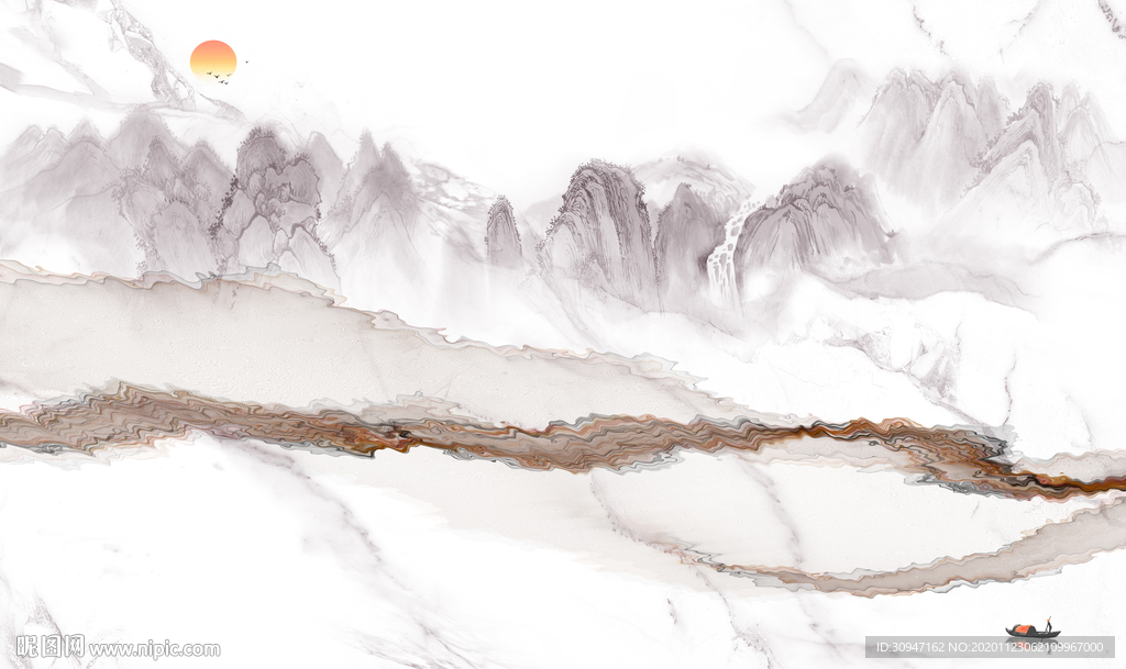 简约意境新山水 TIF分层