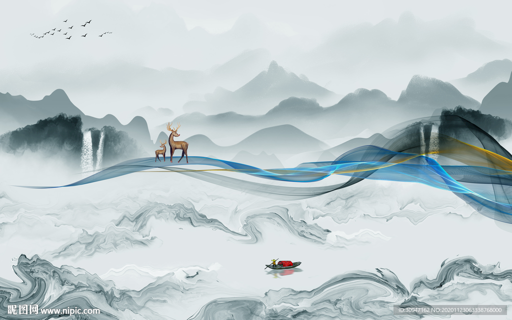 高清 意境新山水 TIF分层